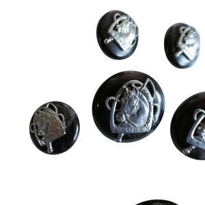 Vintage Lauren Ralph Lauren Black Shank Buttons Set Of 11 Horse Head Equestrian